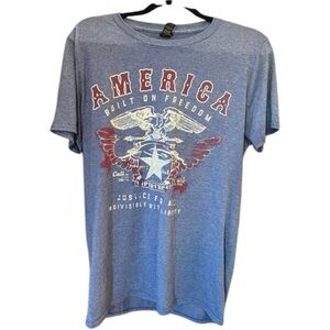 America - Built on Freedoom Men’s Anvil T-Shirt - Size Medium